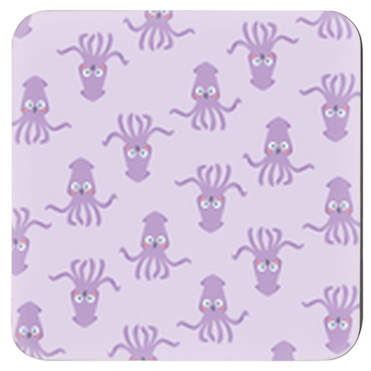 Cute purple octopus coasters, pack of 6. Perfect for colorful drink coasters and novelty drink coasters.