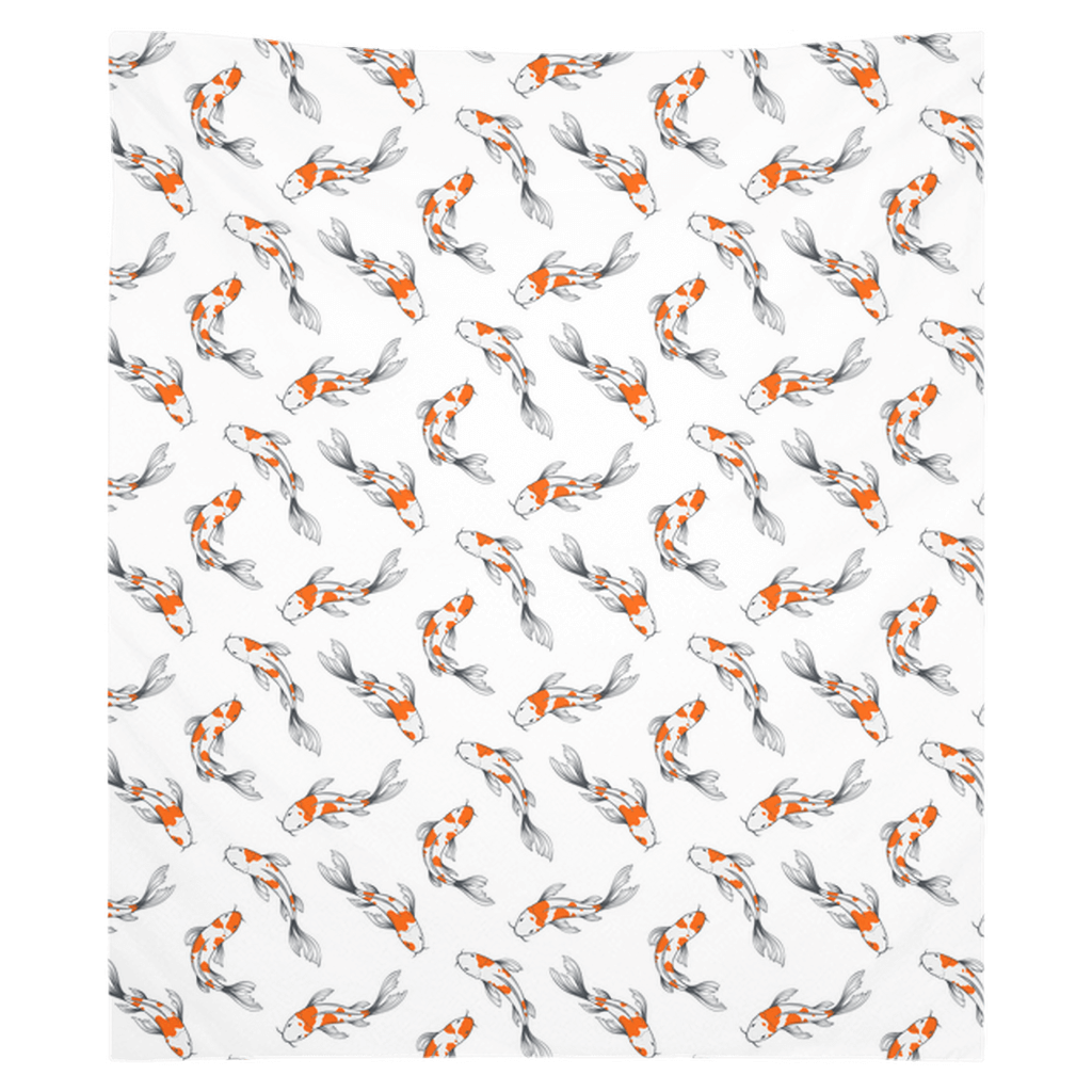 Koi fish wall tapestry with vibrant design, adding style to your home décor. Perfect fish wall art for any room.