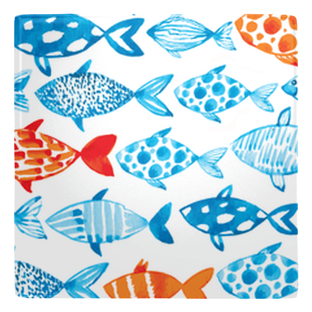 Colorful watercolor fish magnets for a fun kitchen décor upgrade.