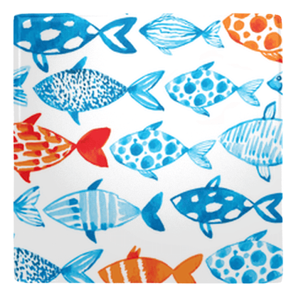 Colorful watercolor fish magnets for a fun kitchen décor upgrade.