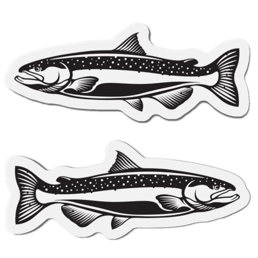 Chinook Salmon fish-shaped magnets for fun fridge décor with left and right designs