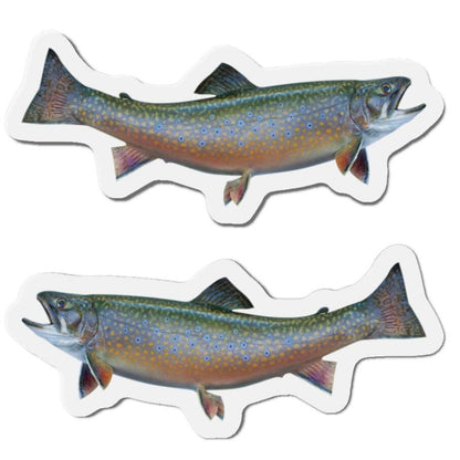 Two Brook Trout magnets with left and right-shaped fish designs.