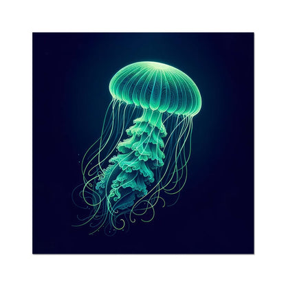 Glowing Green Jellyfish | Art Print