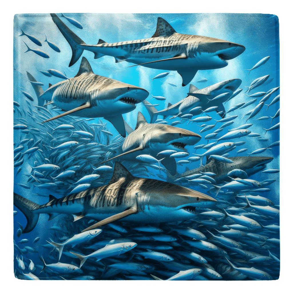 Sharks Feeding metal magnet with vibrant ocean scene adds excitement to your fish décor collection in this unique 5-pack set.