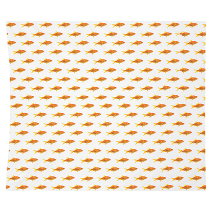 Vibrant goldfish wall tapestry design adds charm to your space.