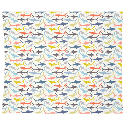 Colorful sharks wall tapestry with vibrant fish décor design, perfect for adding style to any room.