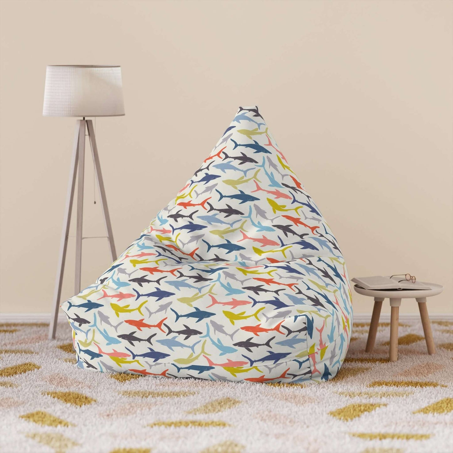 Colorful Sharks | Bean Bag Chair Cover