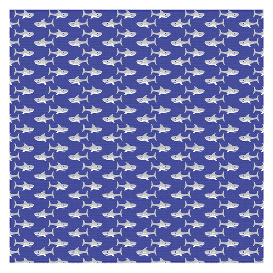 Cute shark pattern tablecloth, perfect for adding aquatic flair to dining tables