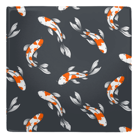 Koi fish metal magnets with vibrant orange and white design, perfect fish shaped magnets for kitchen décor.