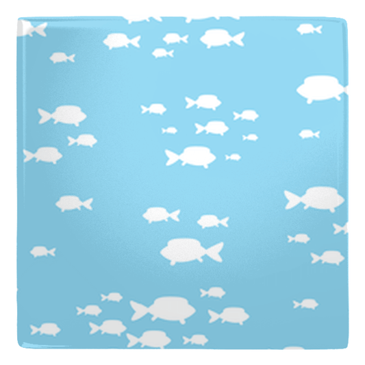 Light blue fish design metal magnets, perfect for fun fridge décor.