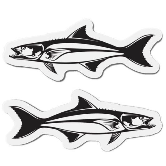 Cobia fish-shaped magnets set with left and right-facing designs for fishing fans and nature lovers on any magnetic surface