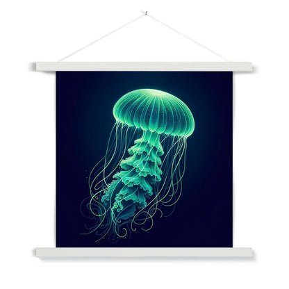 Glowing Green Jellyfish | Hanging Print