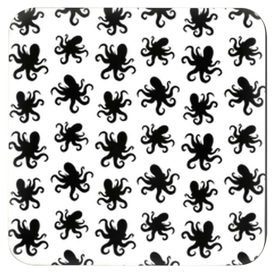 Octopus pattern coasters, pack of 6. Perfect for adding quirky style to your table. Unique drink coasters for any beverage.