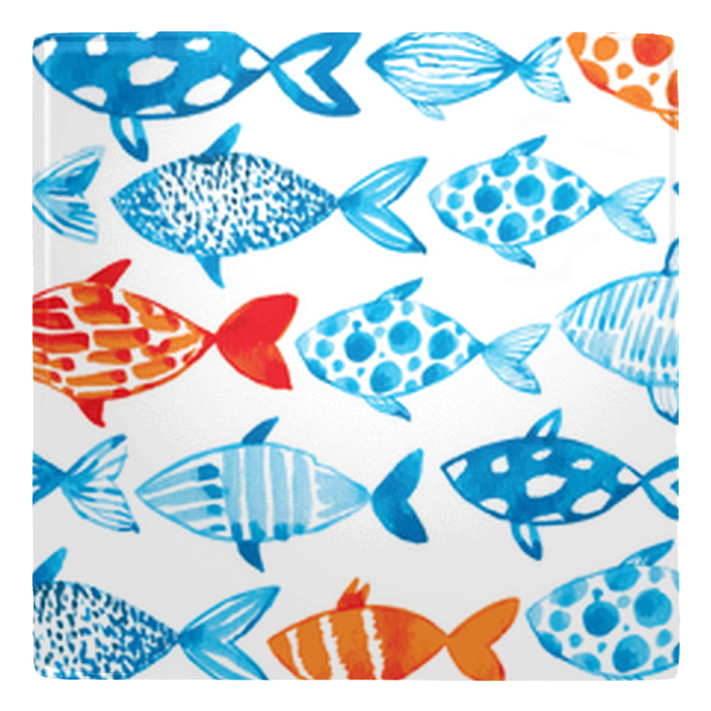 Colorful fish décor magnets with watercolor design on a white background. Perfect for adding a splash of fun to your kitchen.