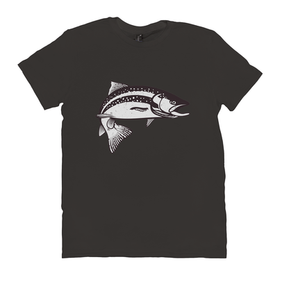 Black Trout T-Shirt with detailed fish design for anglers and nature lovers