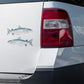Atlantic Salmon stickers on a truck.