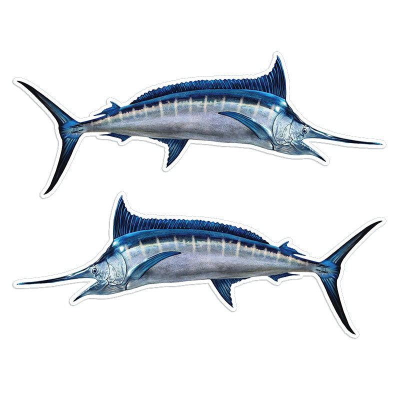 Blue Marlin 14 inch stickers left and right facing.