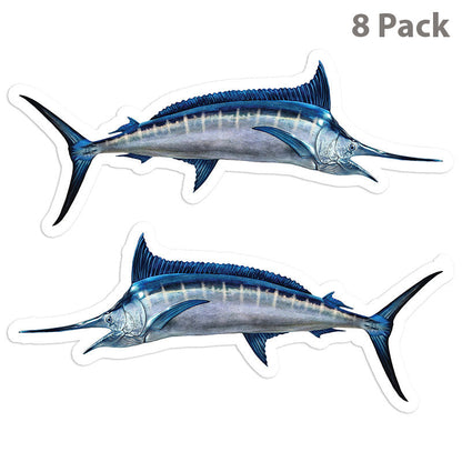 Blue Marlin 5 inch 8 sticker pack.