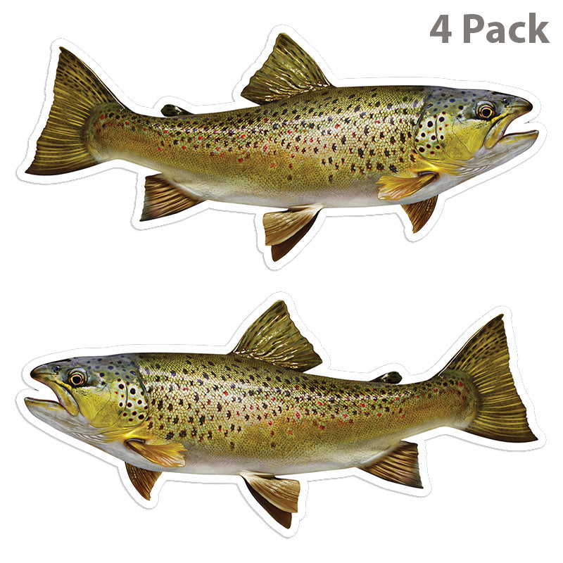 Brown Trout 8 inch 4 sticker pack.