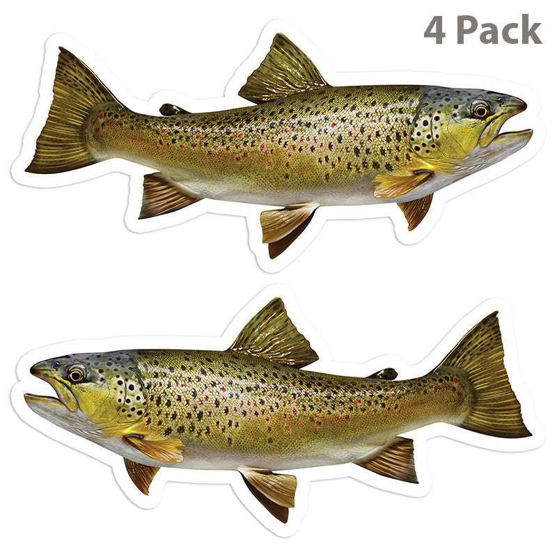 Brown Trout 5 inch stickers 4 pack.