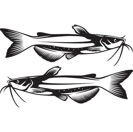 Channel Catfish decals, left and right facing.