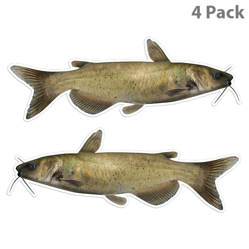 Channel Catfish 14 inch 4 sticker pack.