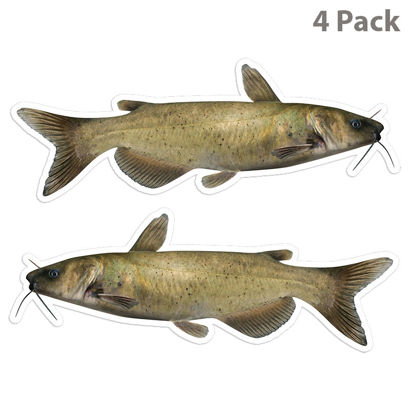 Channel Catfish 8 inch 4 sticker pack.