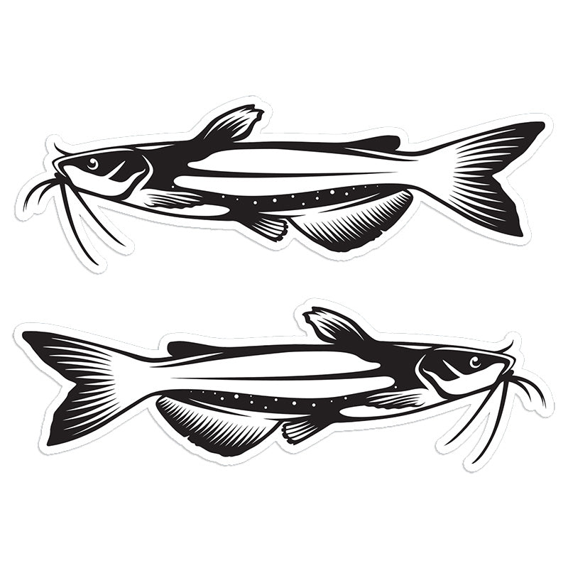 Channel Catfish 8 inch stickers left and right facing.
