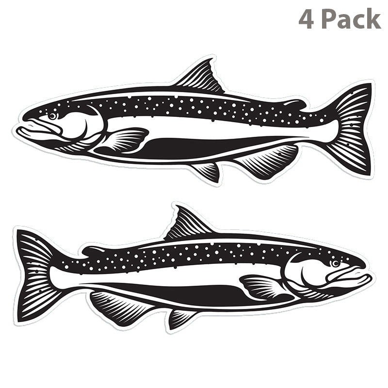 Chinook Salmon 14 inch 4 sticker pack.