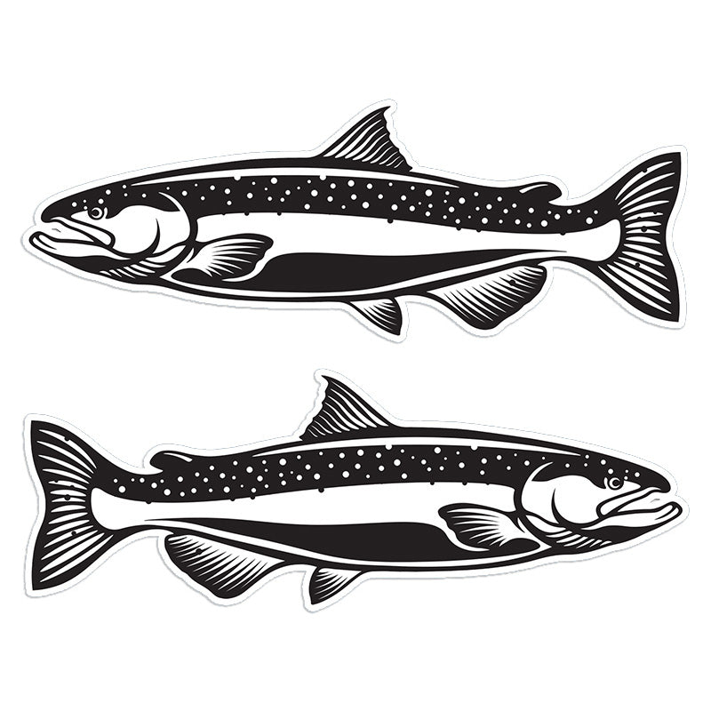 Chinook Salmon 14 inch stickers left and right facing.