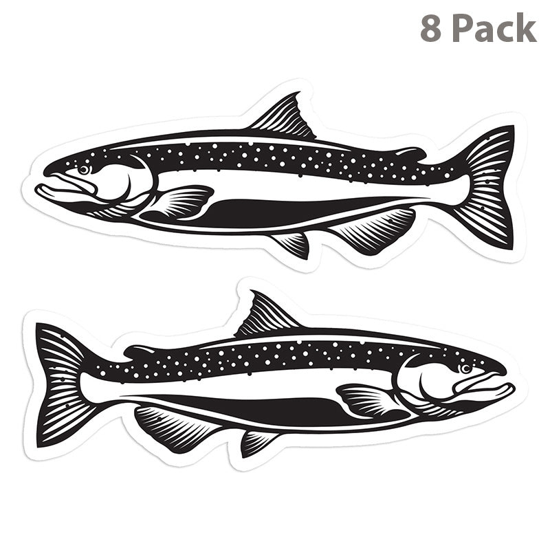 Chinook Salmon 5 inch 8 sticker pack.