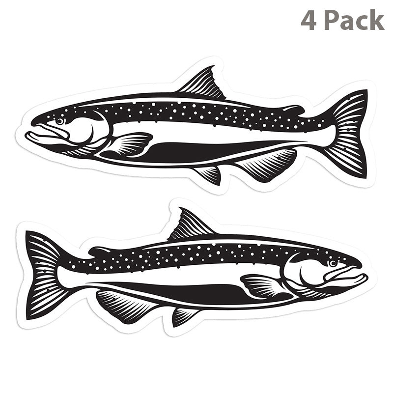 Chinook Salmon 5 inch 4 sticker pack.