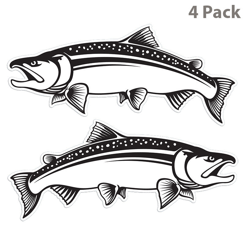 Coho Salmon 14 inch 4 sticker pack.