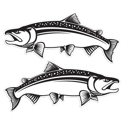 Coho Salmon 14 inch stickers left and right facing.