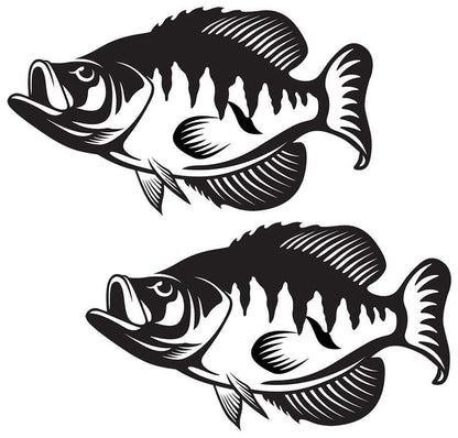 Crappie wall decals with customizable sizes and text, perfect for large fish wall decor enthusiasts.