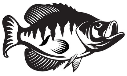 Crappie fish wall decal, fully customizable size and text, perfect for fish enthusiasts, available as large fish wall decor.