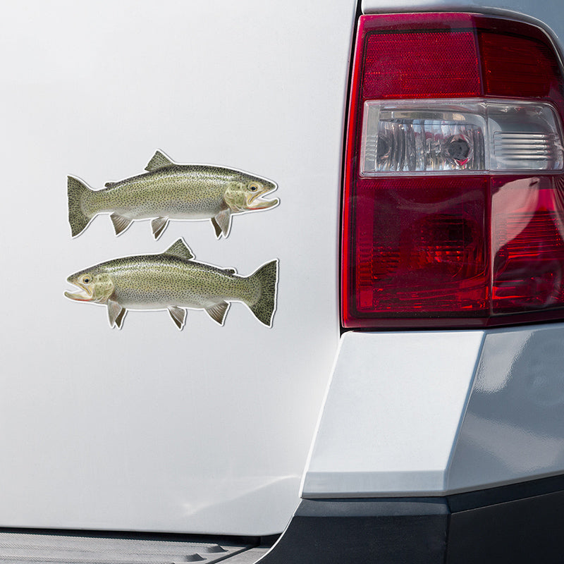Cutthroat Trout stickers on a truck.
