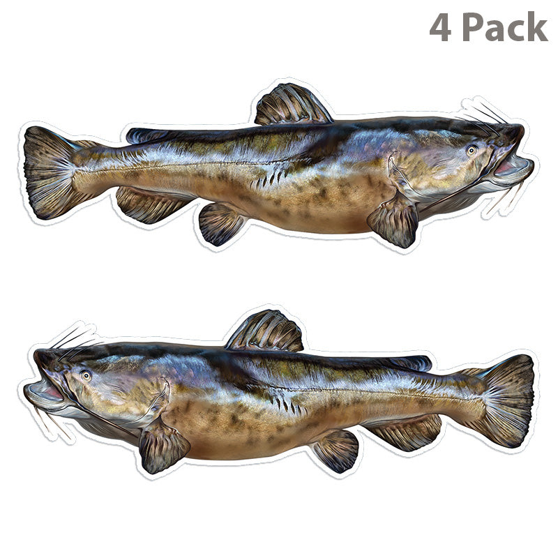 Flathead Catfish 14 inch 4 sticker pack.