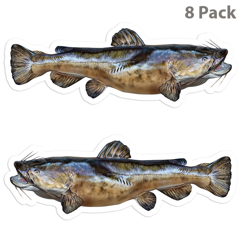 Flathead Catfish 5 inch 8 sticker pack.