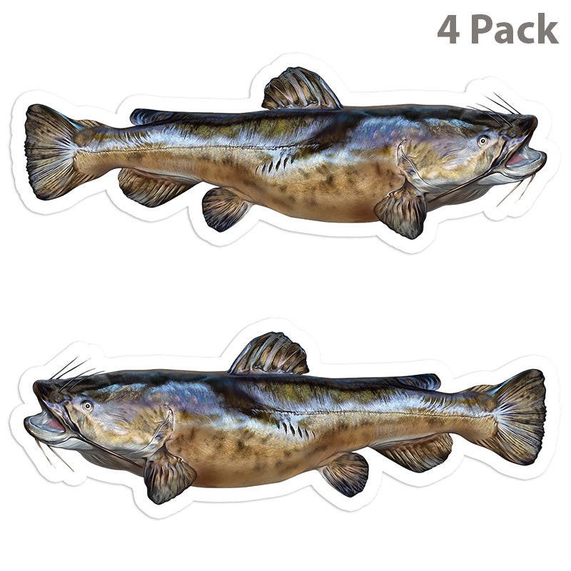 Flathead Catfish 5 inch 4 sticker pack.