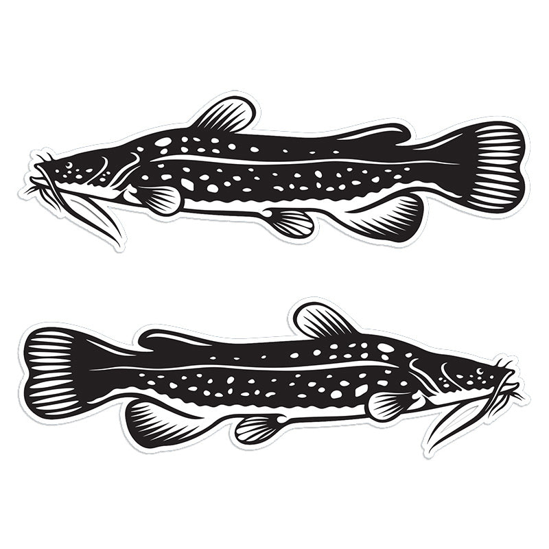 Flathead Catfish 14 inch stickers left and right facing.