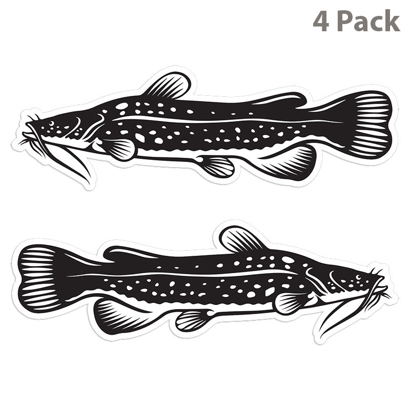Flathead Catfish 8 inch 4 sticker pack.