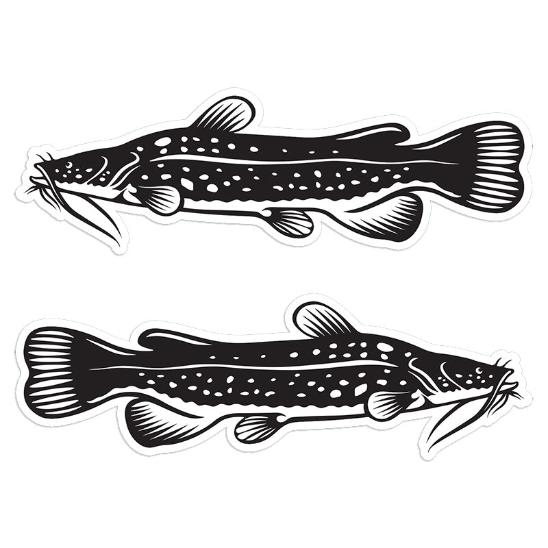 Flathead Catfish 8 inch stickers left and right facing.