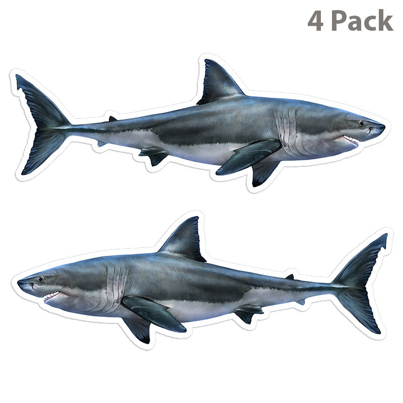 Great White Shark 8 inch 4 sticker pack.
