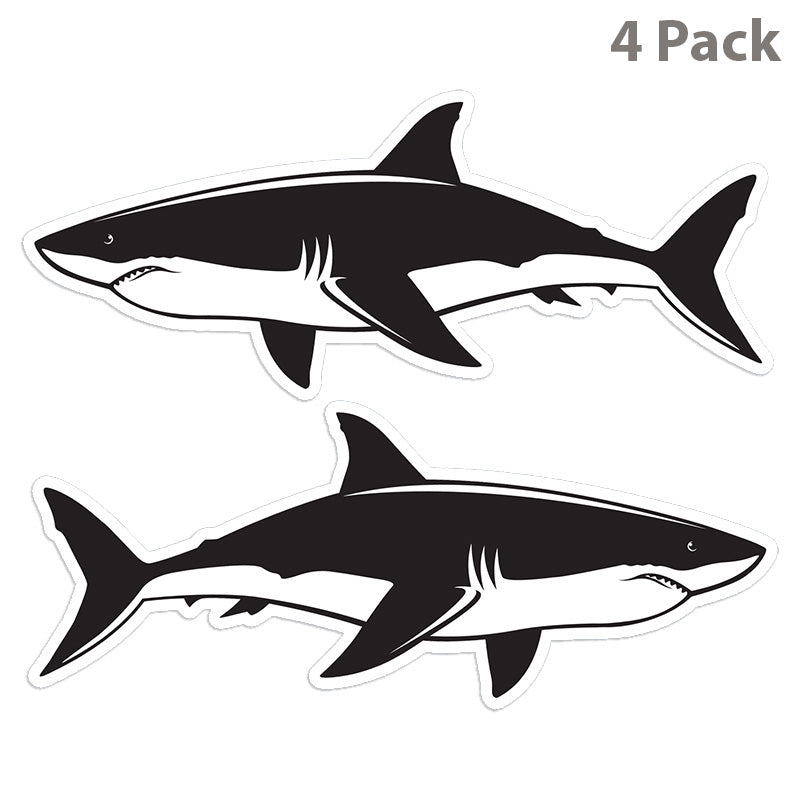 Great White Shark 8 inch 4 sticker pack.
