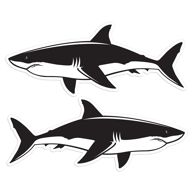 Great White Shark 8 inch stickers left and right facing.