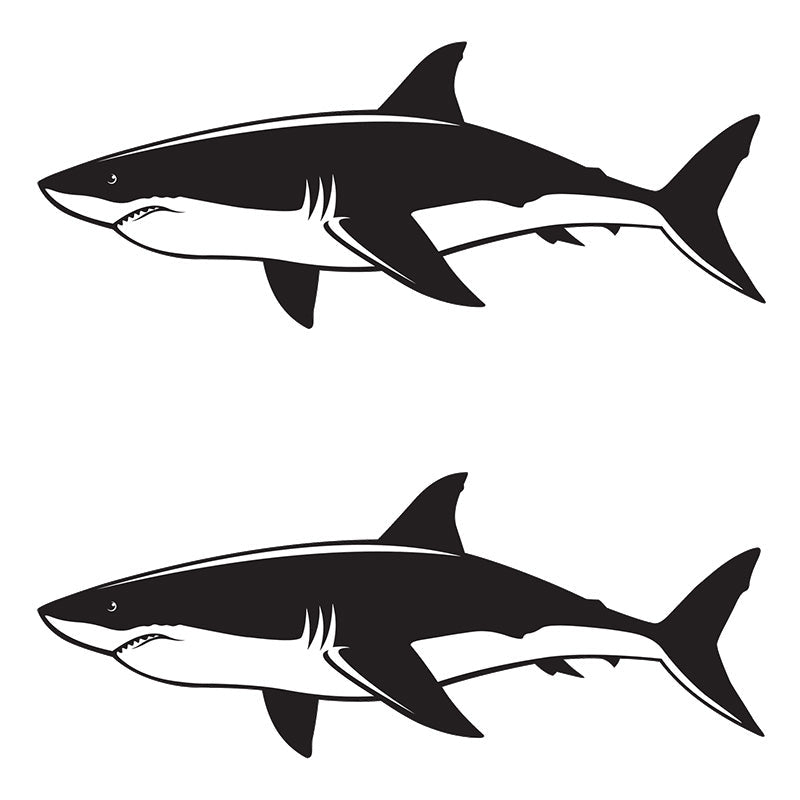 Great White Shark Decals decal left facing.