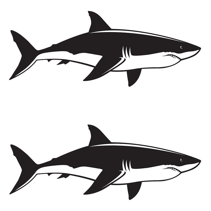 Great White Shark Decals decal right facing.