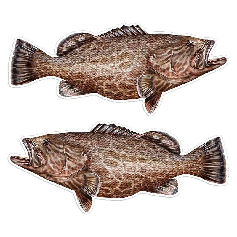 Grouper 14 inch stickers left and right facing.