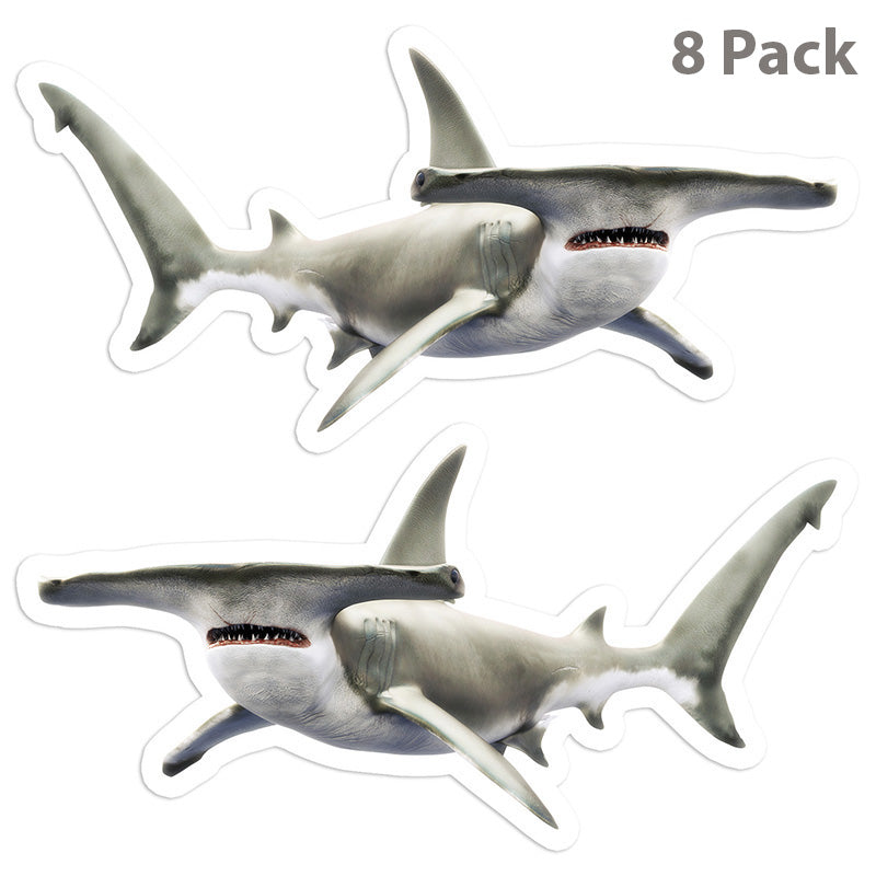 Hammerhead Shark 5 inch 8 sticker pack.